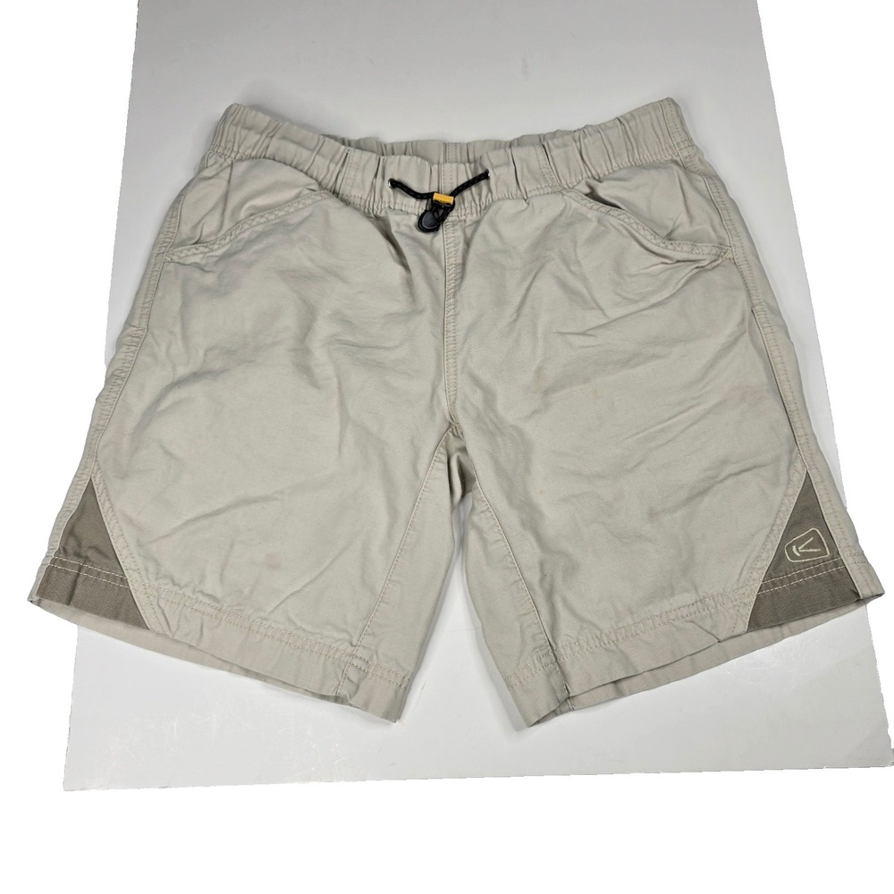 Keen Mens Hiking Shorts Khaki Beige Elastic Bungee Waist Canvas Size M